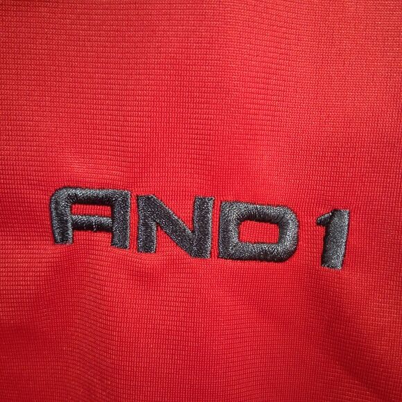 AND1 RED & BLACK BASKETBALL WARM-UP JACKET - FULL ZIPPER - MEN'S XL - Picture 6 of 16